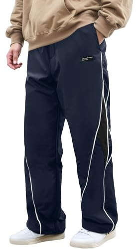 AIEOE Pantalon Jogging Homme Style Y2K Vintage Pantalon de Survêtement Cordon Coupe-Vent Streetwear pour Skate et Quotidien
