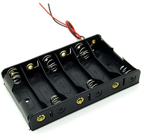 6 AA 6-AA 9V Battery Holder Enclosure Case Box with Connector Cable
