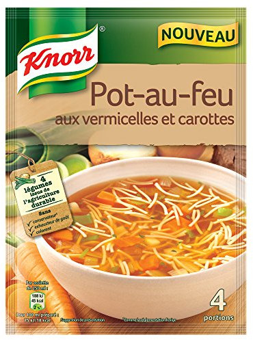 Knorr Soupe Pot-au-Feu aux Vermicelles/Carottes pour 4 Portions 55 g