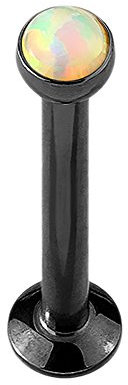 Piercingfaktor Universal Piercing Stab Stecker für Madonna Lippenpiercing Lippe Ohr Tragus Helix Stud Cartilage Opal Kopf 6mm Schwarz