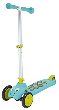 Scootiebug Splodge, cavalcabile con tre ruote antigraffio, pedana antiscivolo e manubrio pieghevole, design unico, sterzo inclinabile, facce stravaganti, facile trasporto e stoccaggio, età 2 anni +