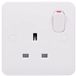 Schneider Electric - Lisse White Moulde, Switched Single Power Socket, 13A, Single Pole, GGBL3010S, White