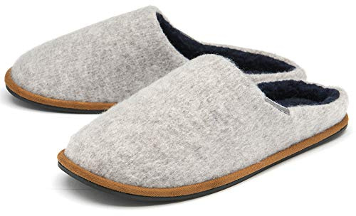 DUNLOP MENS JULIAN MULE SLIPPERS MTO - Light Grey - UK 10