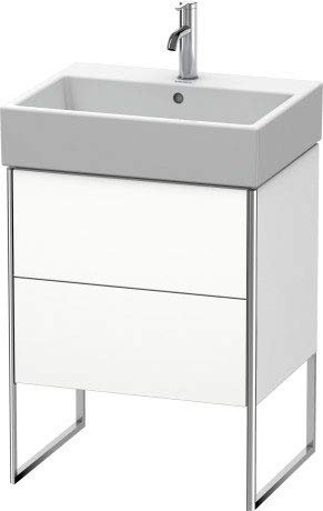 Duravit XSquare Waschtischunterbau stehend 58,4X 46,0 cm, 2 Auszüge, für Waschtisch Vero Air 235060, Farbe (Front/Korpus): Flannel Grey Seidenmatt Lack - XS447309090