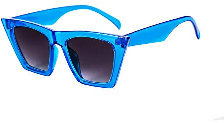 FEISEDY Trendy Oversized Square Cat Eye Sunglasses for Women Men B2473, Blue/Grey