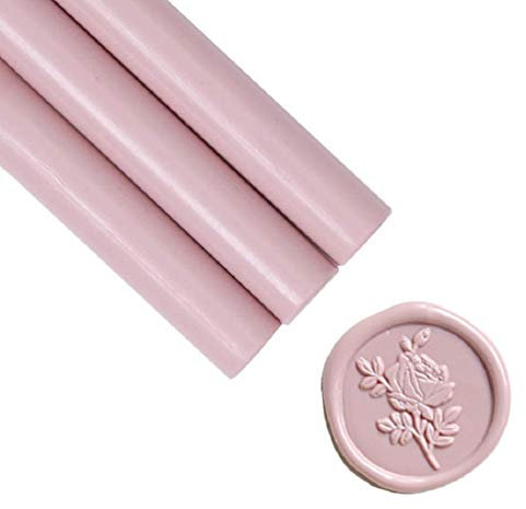 UNIQOOO Siegelwachs-Stäbchen für Siegelwachs-Stempel – Dusty Rose Pink, ideal für Hochzeitseinladungen, Karten, Umschläge, Schneckenpost, Weinpakete, Geschenkideen, 8 Stück