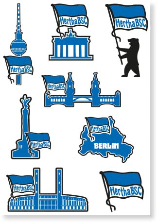 Hertha BSC Berlin Aufkleberkarte - Sehenswürdigkeiten - Sticker Aufkleber - Plus Lesezeichen I Love Berlin