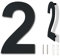 Numero civico esterno moderno acciaio inossidabile,altezza 178 mm, placcato nero (Numero 2 Due)