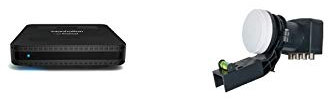 Manhattan SX Freesat HD Box, Black & Labgear 4K Quad VK4L 4 Output HD for SKY HD / Freesat HD with Bracket, Black