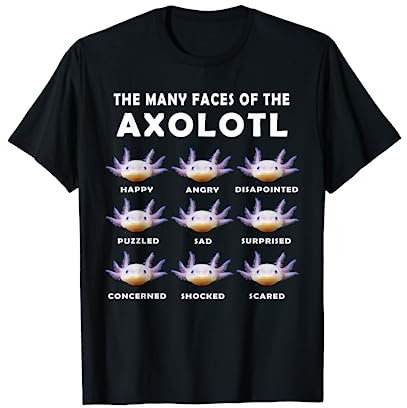 Axolotl Mexican Walking Fish Cute Amphibian Axolotl Faces T-Shirt