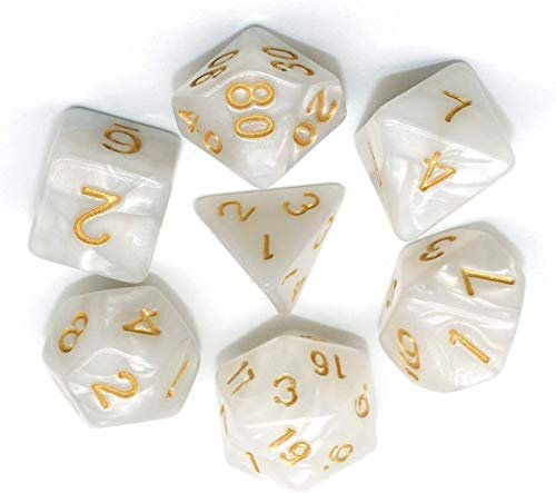 BOBOZHONG Dadi Poliedrici,7 PCS Poliedrici Dadi da Gioco, Layered Polyhedral D&D Dice, per Dungeons And Dragons DND Rpg Giochi da Tavolo MTG (Bianco)