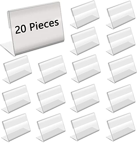 Acryl Etikettenhalter, Waren Zeichen Display Halter, L-Aufsteller, Acryl Tischaufsteller schräg, Acryl Namenskarten Halter, für Supermarkt, Einkaufszentren, Einzelhandel, Hotel, Büro, Schule