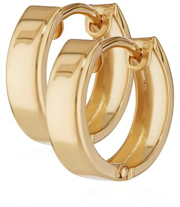 NKlaus Paar 585 Gelbgold Klappcreolen Ohrringen 12,4 X 3,2mm Glänzend Quadratisch 4912