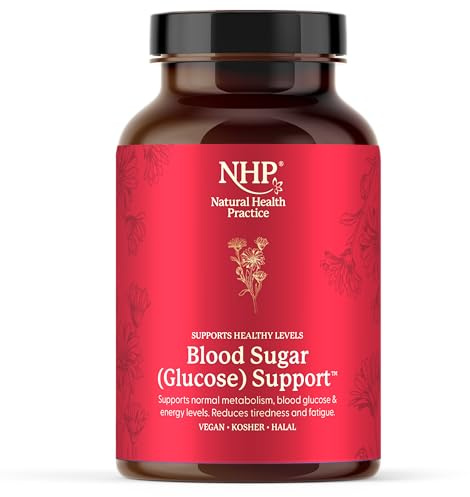 NHP Advanced Blood Sugar Support Supplement 90 Vegan Capsules – Glucose Balance Formula Gluten Free with Cinnamon Chromium NAC Carnitine & Antioxidants for Stable Energy Metabolism & Sugar Levels