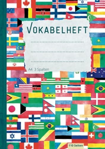 Vokabelheft A4 3 Spalten liniert: 110 Seiten mit Lineatur 54 Dreispaltig | Nützlich für alle Sprachen, Englisch, Französisch, Latein, Spanisch, Italienisch oder Fachberiffen
