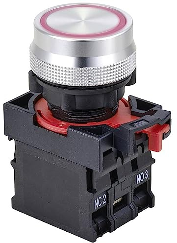 TRU COMPONENTS TC-10091040 ONPOW26-11E/R/12V Druckschalter 250 V 5 A 1 x Ein/(Ein) tastend Rot IP40 1 St.