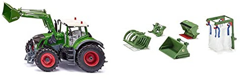 Siku 6793, Fendt 933 Vario Traktor mit Frontlader, Grün, Metall/Kunststoff, 1:32 & 3658, 5-teiliges Frontlader Zubehör-Set, 1:32, Passend Traktoren mit Frontlader im Maßstab 1:32, grün