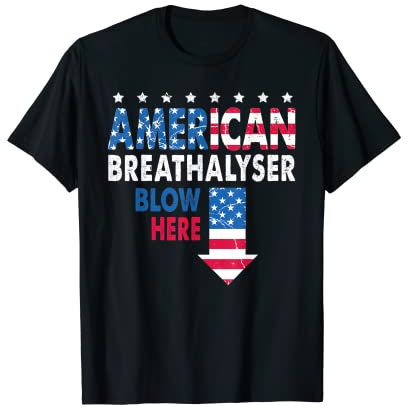 Alkoholtester, lustige amerikanische Flagge zum 4. Juli T-Shirt