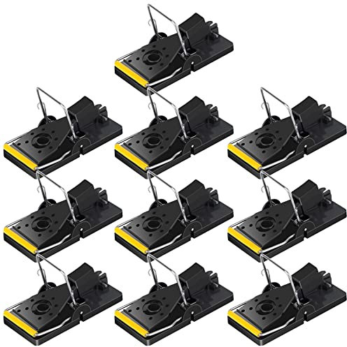 Trisiki Mouse Trap, 10 Pack Heavy Duty Reusable Snap Traps that Kill Instantly, High Sensitive Mice Catcher UK, Safe and Effective Rodent Trap for Indoors and Outdoors, Easy Set-up & Clean