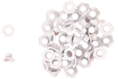 Craftelier - Packung mit 40 Blumenösen Ideal für Kartenherstellung, Scrapbooking und andere Bastelarbeiten | Gültig für Eva Gum, Tags oder Albumhüllen | Außendurchmesser: 1 cm | Farbe Weiß