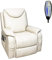 COZYBRITE Recliner Chair Electric Reclining Armchair with Massage Heating Rocking Side Pockets Reclining PU Leather - 7210 Electric- (Cream)