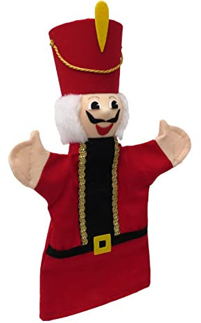 Marionette Märchenfigur Handpuppe Nussknacker 33 cm, Rot, für Kinder Jungen Mädchen Babys