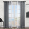 Topfinel Rideau Voilage Court Noir et Blanc Couleur Dégradée Semi-Transparent à Oeillet 2 Panneaux Rideaux Voile Voilages Intérieurs Fenetre Decoration Cuisine Chambre Enfant Bureau, 140x160 CM