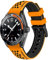 YISIWERA 20mm 22mm Silikon Uhrenarmband Rallye Zweifarbig Orange Schwarz Gebogene Enden Kautschuk Uhrenarmband Edelstahl Orange Schnalle Langlebig Universal Stitch Uhrenarmbänder für Männer Frauen
