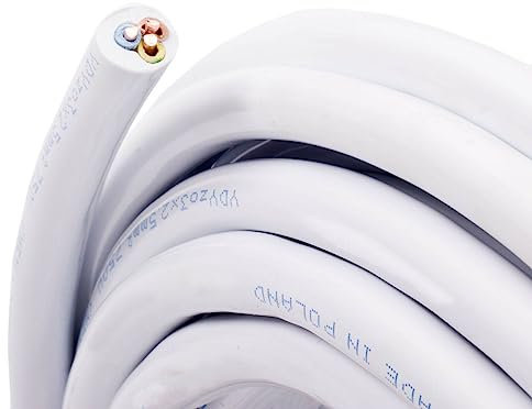 Stromkabel Rundkabel Installationskabel Mantelleitung Elektrokabel rund Feuchtraumkabel YDY NYM-J 3x1,5 mm2 450/750V Kabel Elektroleitung Volldraht - 100 m Ring