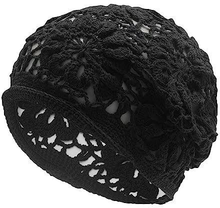 ZLYC Damen-Beanie, Schwarz gestrickt, Einheitsgröße