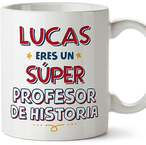 MUGFFINS Tazas Personalizadas para PROFESOR DE HISTORIA hombre - En Español - Eres Súper - 11 oz / 330 ml - Regalo Personalizable original y divertido