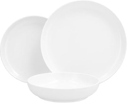 Fortessa Cooper Melamin/Outdoor Geschirr-Set, 12-teilig, Service für 4 Personen, Weiß