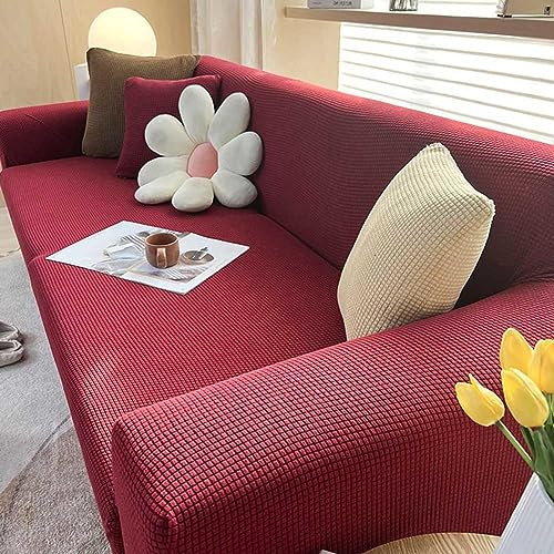 MTHGH Sofabezug Stretch Ecksofa I Form 3 Sitzer 2 Sitzer Ohne Armlehne rutschfeste Sofadecke Sofadecken Zum Abdecken Schutzdecke Sofaschutz Hund Sofaschutz,K-140-185CM