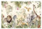Bilderwelten Fototapete Kinderzimmer 225cm x 336cm Aquarell Tiere Savanne Kinder-Motiv Vliestapete Tapete Wanddeko Ideen Wandtapete Kindertapete