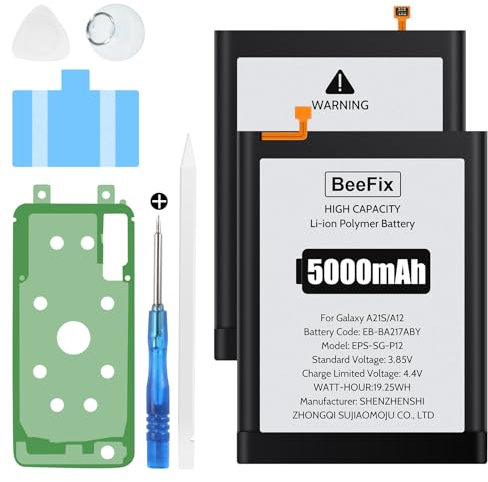 Akku für Samsung Galaxy A21S (A217), 5000mAh Ersatzakku mit hoher Kapazität für Galaxy A12(EB-BA217ABY),A12s (A127F), A13 4G (A135F), A04s (A047F) mit professionellen Reparaturwerkzeugen