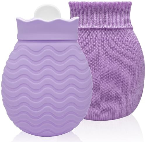 Silikon-Wärmflasche, 320ml kleine tragbare Heizkissen zur Schmerzlinderung, für Rücken, Nacken und Schultern, Mini auslaufsichere Wärmflasche, Weihnachtsgeschenke, ideal für Frauen, Kinder, Mädchen