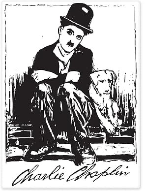 WildeBabsKLBT Charlie Chaplin car K1689 Hochwertiger Premium Auto-Aufkleber Sticker Decal Autoaufkleber Aufkleber-Folie 12cm
