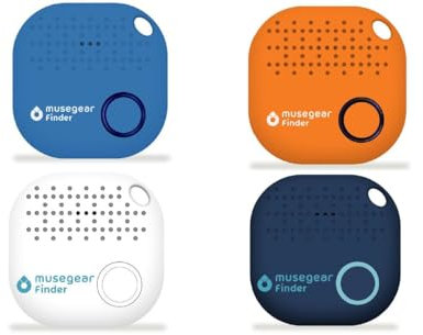 musegear Schlüsselfinder mit Bluetooth App aus Deutschland I Maximaler Datenschutz I 4er Pack bunt I Für iOS & Android I Schlüssel Finden