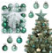 LIHAO 30 Stück Weihnachtsbaumkugeln Grün 3cm Mini Weihnachtskugeln Kunststoff Christbaumschmuck Weihnachtsdeko für Weihnachten und Party Dekoration (Klein)