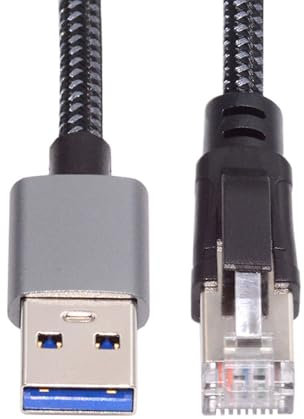 NFHK USB to Ethernet Cable USB3.0 Type-A to RJ45 Male Cord Directly Connected 1000Mbps Gigabit LAN Network Compatible with USB2.0