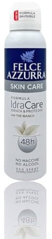 Felce Azzurra Deodorante Unisex Spray Skin Care Formula Idracare Con The Bianco 48H 150 Ml (1 Unità)