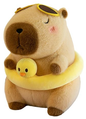 Moxeupon Capybara Plüschtier, Capybara, niedliches Capybara Plüsch, niedlich, 24 cm, lustiges Schwimmtier für die Innendekoration