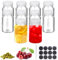 TranRantic 10 Pièces Mini Bouteille Verre, 60 ml Mini Fiole en Verre Réutilisable, Petite Bouteille en Verre avec Étiquette, Pots Yaourts avec Couvercle Blanc pour Jus de Fruits, Jus de Gingembre