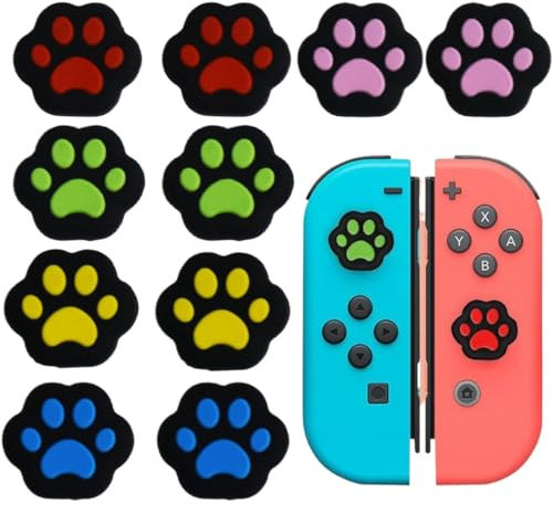 NJCXOLA 10 Stücke Joystick Kappen Thumbstick Kappen Grip Joystick Abdeckung Joystick Kappen Gamer Grip Analog Stick Kappen Thumb Grip Caps Silikon Daumengriffkappen In Katzenpfoten Für Controller