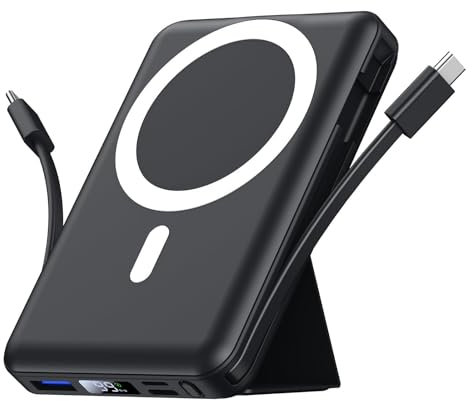 Azmuth Power Bank, per Magsafe Powerbank iPhone 10000mAh, Caricatore Portatile Magnetico Wireless 22.5W PD Ricarica Rapida con Display LED Batteria Esterna per iPhone 16/15/14/13/12/Pro/Pro Max
