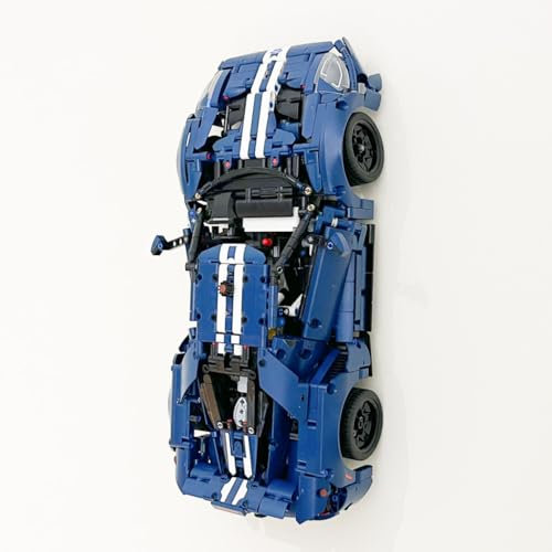 3Dudes & Dad Wall Mount Display Bracket compatible with LEGO® Technic Ford GT - Custom Designed Storage Hook for Set 42154 - 3D Printed Plastic - Supplied With Mounting Hardware