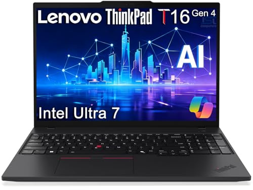 Lenovo ThinkPad T16 Gen 3 Business Laptop (16 FHD+ Touchscreen, Intel 12-Core Ultra 7 155U (>i7-1355U), 64GB DDR5, 2TB SSD) 2 x Thunderbolt 4, FP, Backlit, 5MP Webcam, Win 11 Pro, 2025 AI PC, Black