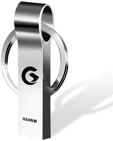 ltorrew USB Stick 512 GB, USB 3.0 Hohe Qualität Speicherstick Metall Silber USB-Flash-Laufwerk Wasserdicht Flash Drive für PC, Competer, Laptop, Spielekonsolen
