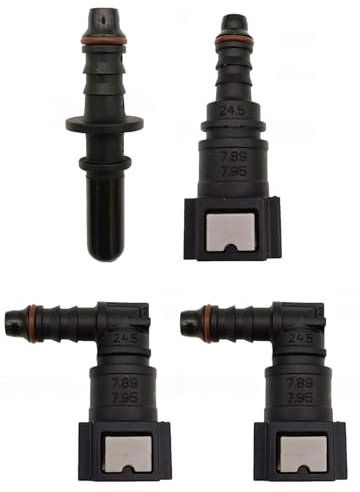 TPZORJX 4Pcs Connecteur de Raccord Durite Essence, 2pcs Connecteur Rapide à 90 Degrés & 1 Ensemble Droit Voiture Carburant Tuyau Rapide Libération Connecteur Tuyau Carburant 7.89-ID6