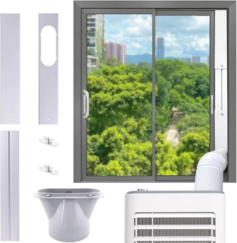 Kit Calfeutrage Climatiseur,Calfeutrage Fenetre Climatiseur,Kit De Plaque FenêTre Climatiseur Mobile,Adaptateur De FenêTre De Climatiseur Plaque,Oint De FenêTre Pour Climatiseur (Pour Tuyau 6″)